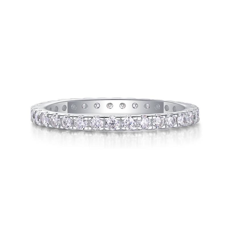 R13007款S925银镀18K白金Women's RingMoissanite厘石0.6ct