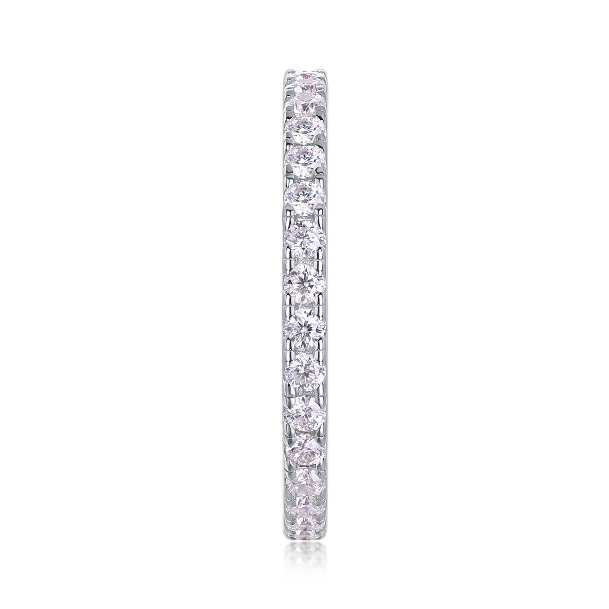 R13007款S925银镀18K白金女戒莫桑钻厘石0.6CT