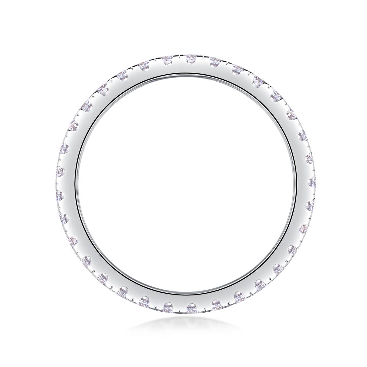 R13007款S925银镀18K白金女戒莫桑钻厘石0.6CT