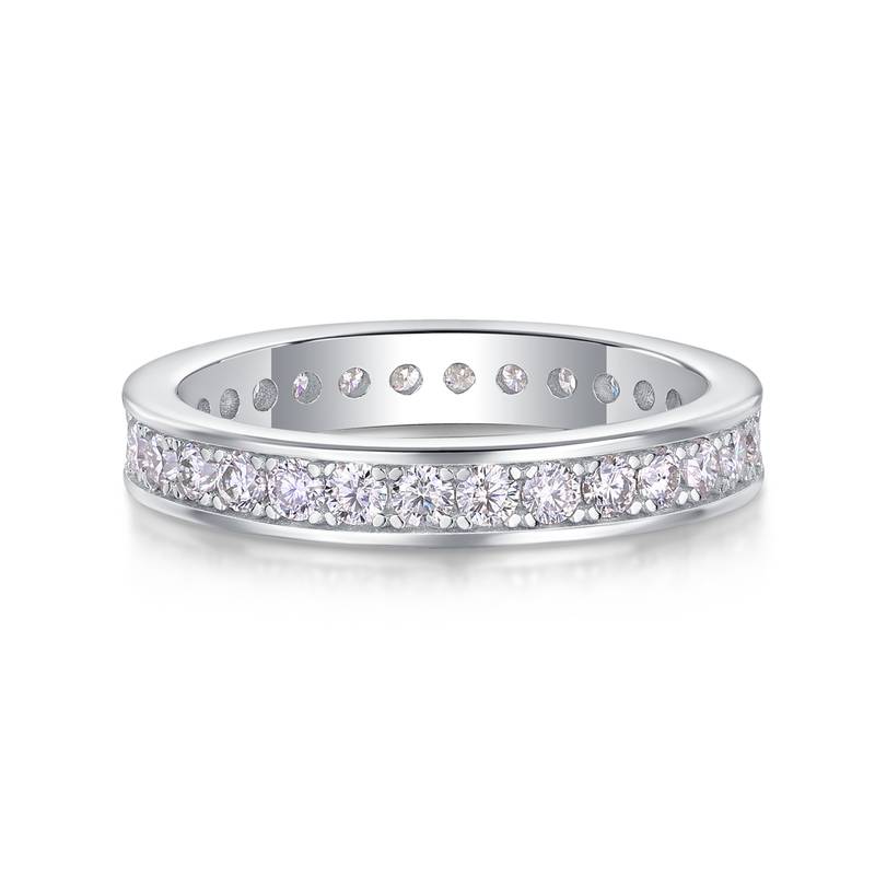 R13018款S925银镀18K白金Women's RingMoissanite厘石0.9ct
