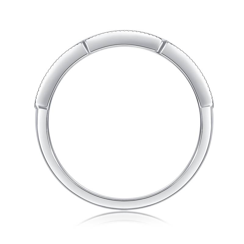 R13060款S925银镀18K白金Women's RingMoissanite厘石0.144ct