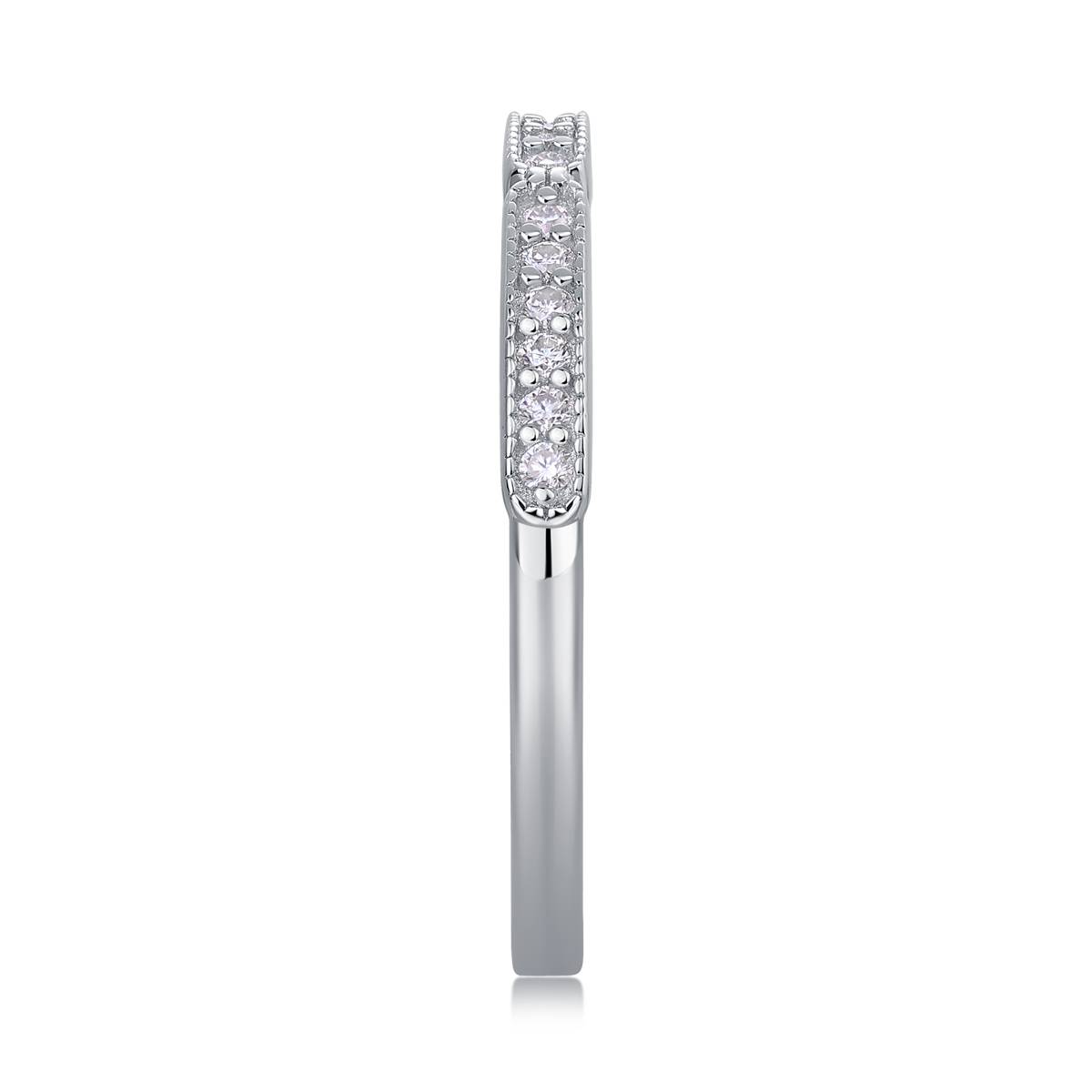 R13060款S925银镀18K白金Women's RingMoissanite厘石0.144ct