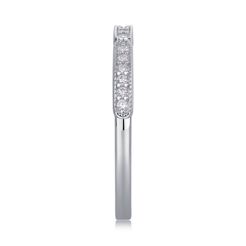 R13060款S925银镀18K白金Women's RingMoissanite厘石0.144ct