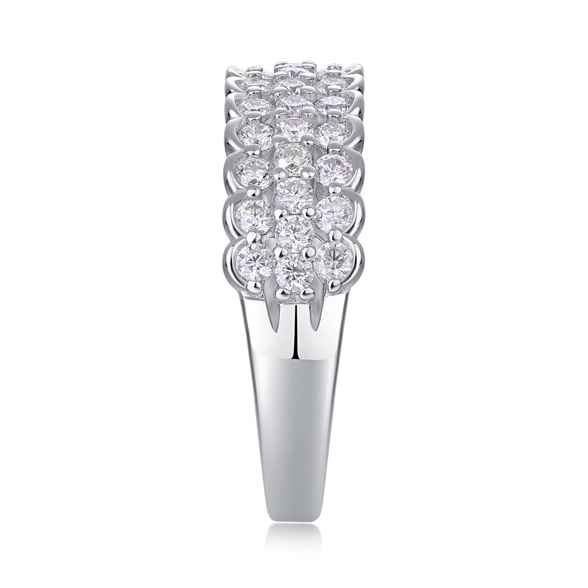 R13059款S925银镀18K白金女戒莫桑钻厘石0.84CT