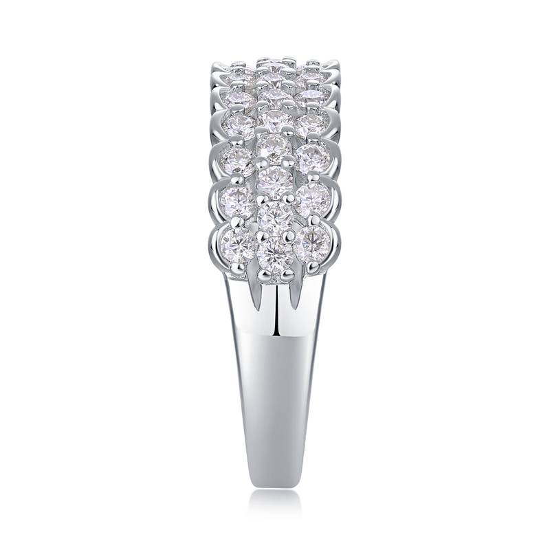 R13059款S925银镀18K白金Women's RingMoissanite厘石0.84ct