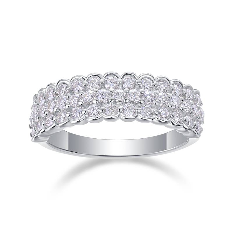 R13059款S925银镀18K白金Women's RingMoissanite厘石0.84ct