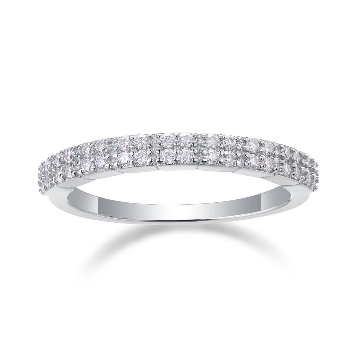 R13043款S925银镀18K白金Women's RingMoissanite厘石0.288ct