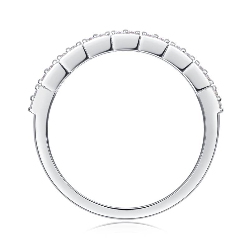 R13043款S925银镀18K白金女戒莫桑钻厘石0.288CT