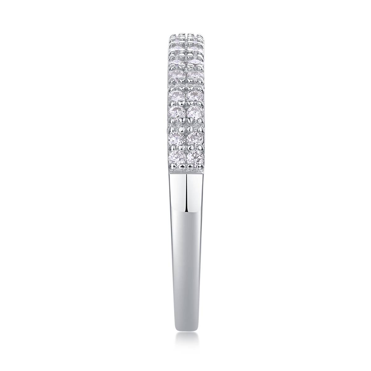 R13043款S925银镀18K白金Women's RingMoissanite厘石0.288ct