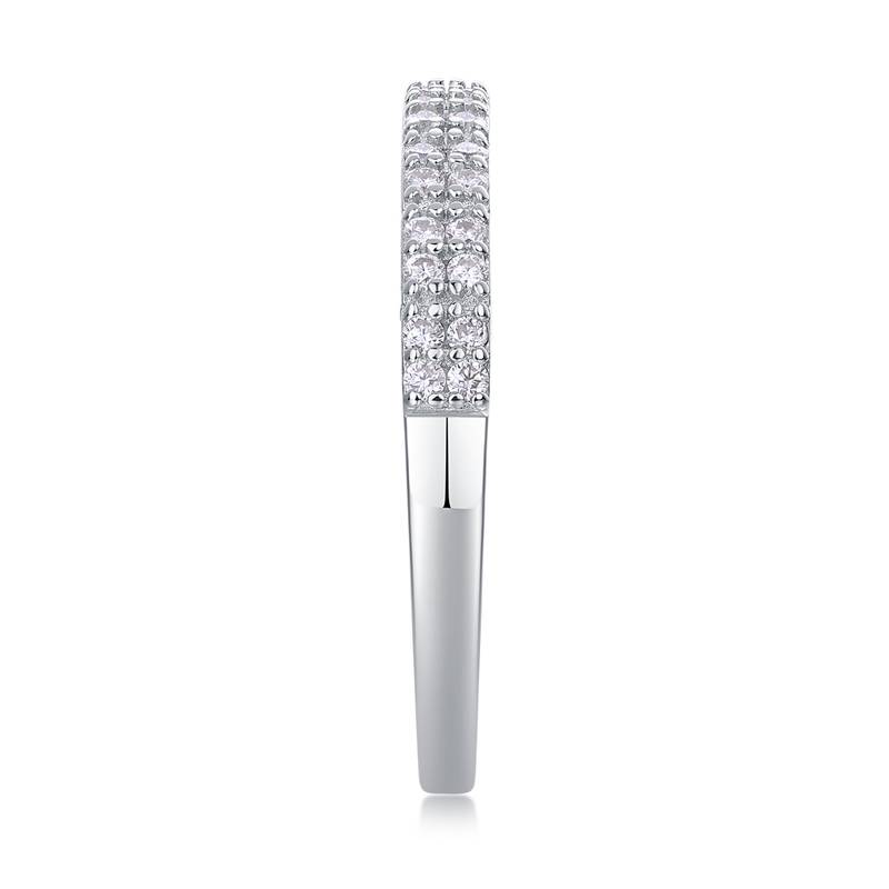 R13043款S925银镀18K白金女戒莫桑钻厘石0.288CT