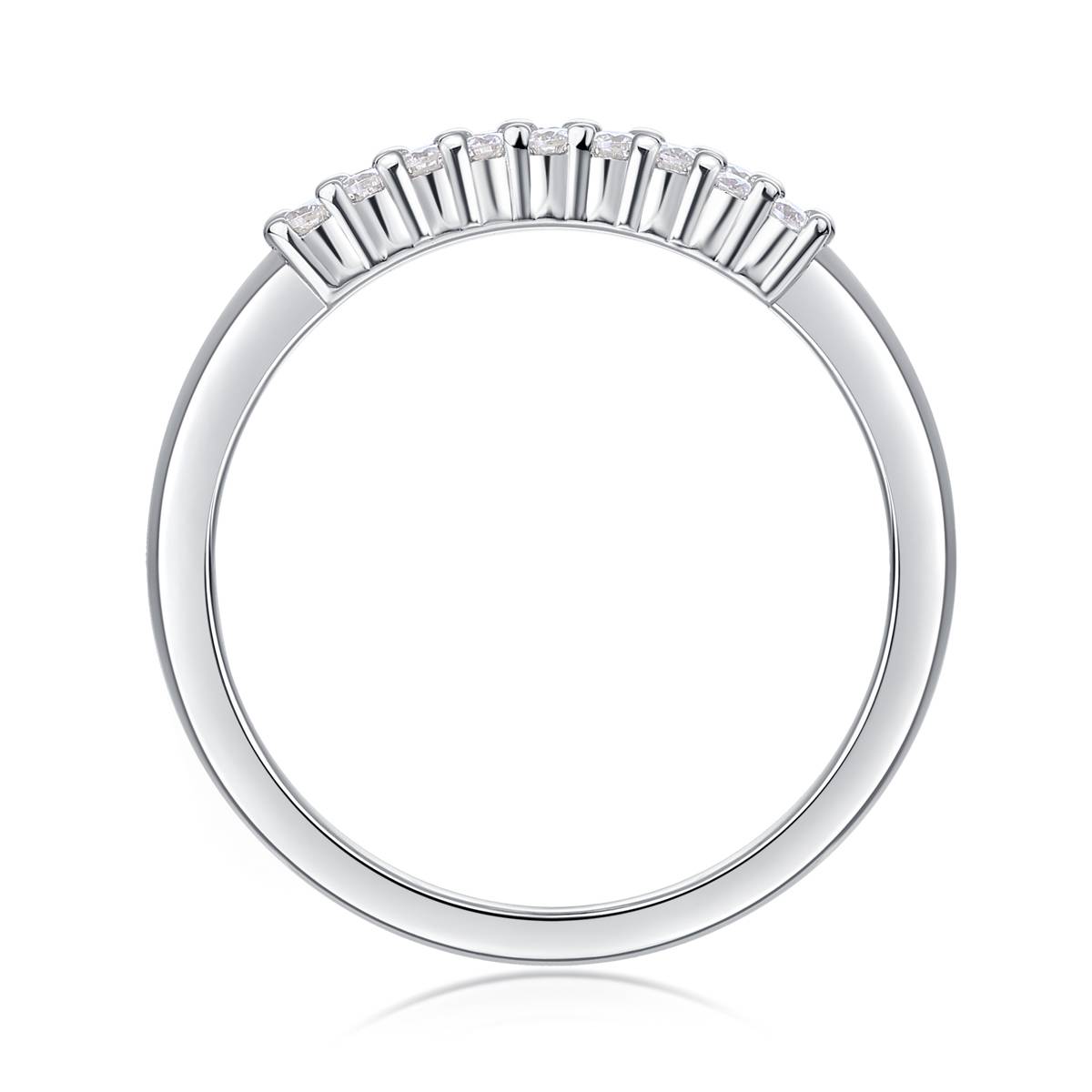 R13041款S925银镀18K白金女戒莫桑钻厘石0.27CT