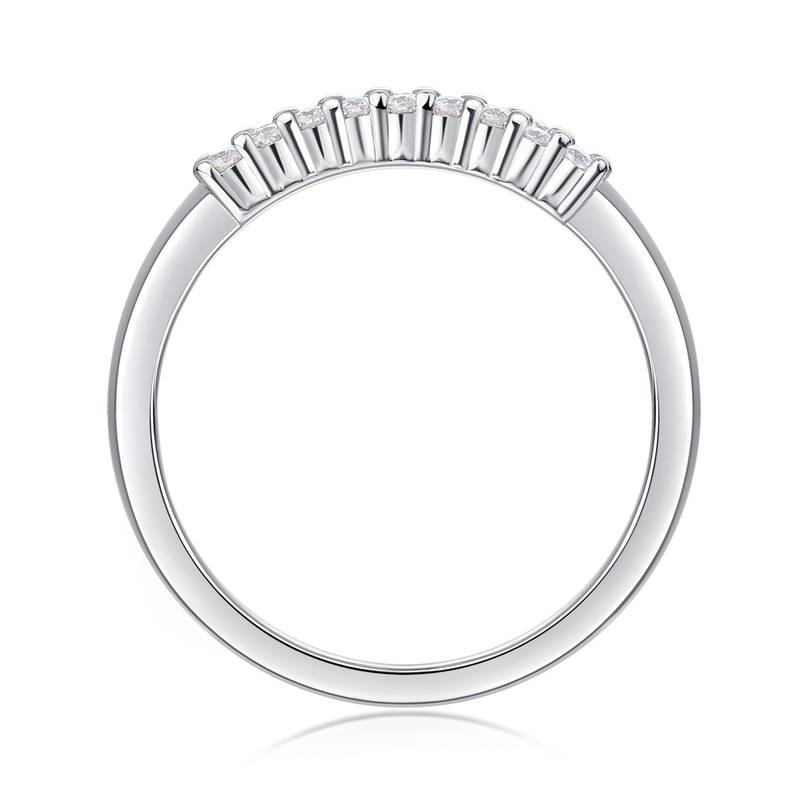 R13041款S925银镀18K白金Women's RingMoissanite厘石0.27ct