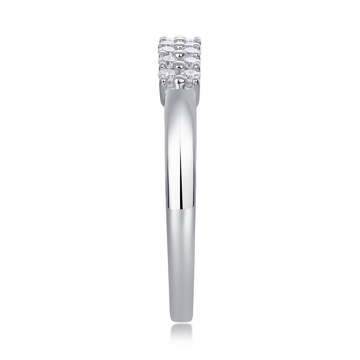 R13041款S925银镀18K白金女戒莫桑钻厘石0.27CT