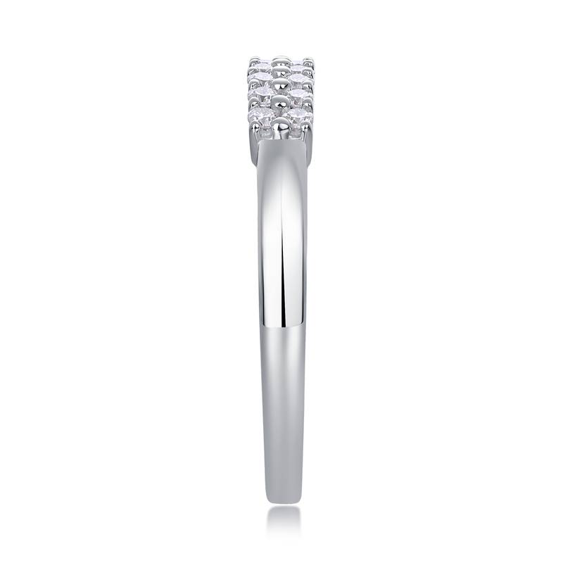 R13041款S925银镀18K白金Women's RingMoissanite厘石0.27ct