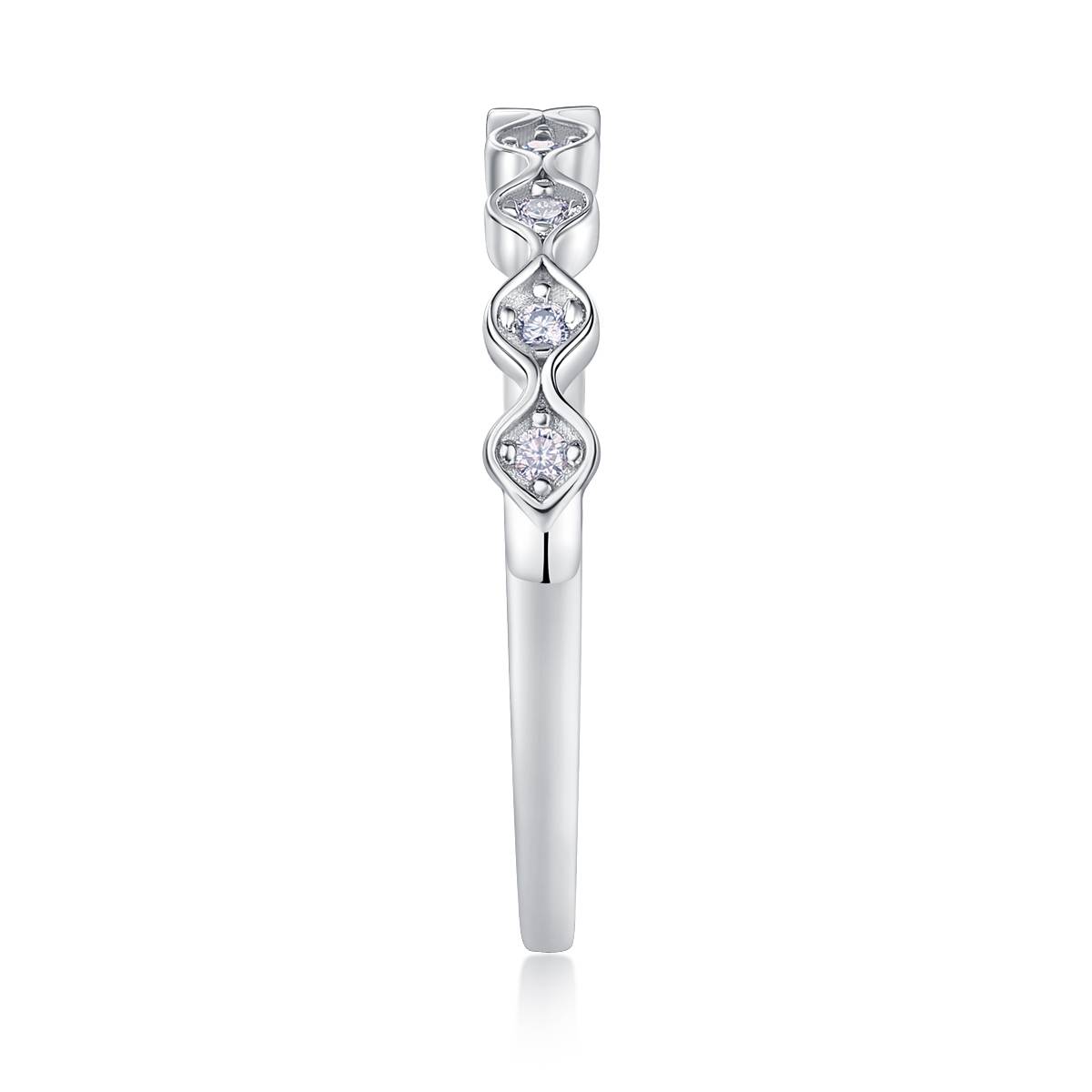 R13062款S925银镀18K白金Women's RingMoissanite厘石0.08ct