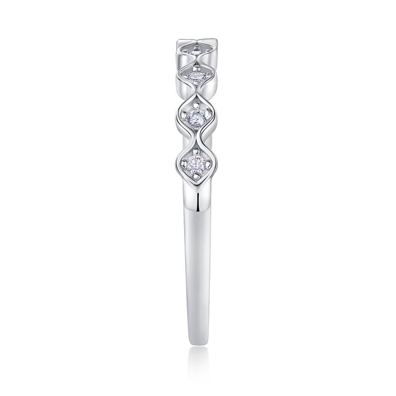 R13062款S925银镀18K白金Women's RingMoissanite厘石0.08ct