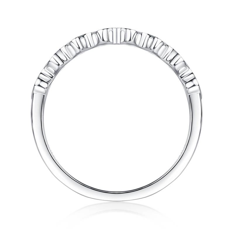 R13062款S925银镀18K白金Women's RingMoissanite厘石0.08ct