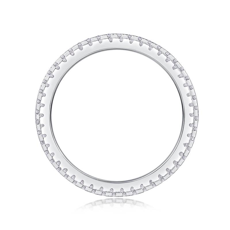 R13044款S925银镀18K白金女戒莫桑钻厘石0.84CT