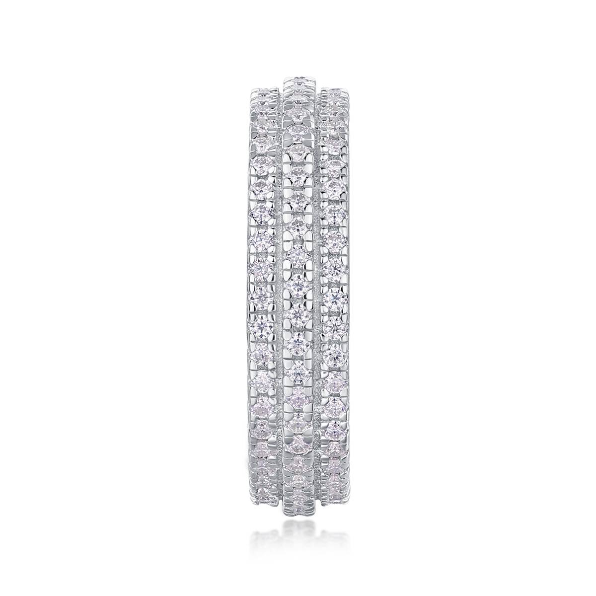 R13044款S925银镀18K白金Women's RingMoissanite厘石0.84ct