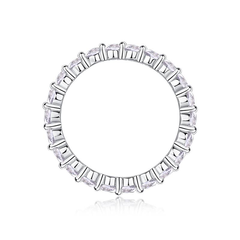R13141款S925银镀18K白金女戒莫桑钻厘1.32CT