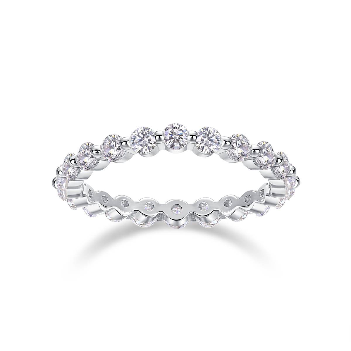 R13141款S925银镀18K白金Women's RingMoissanite厘1.32ct