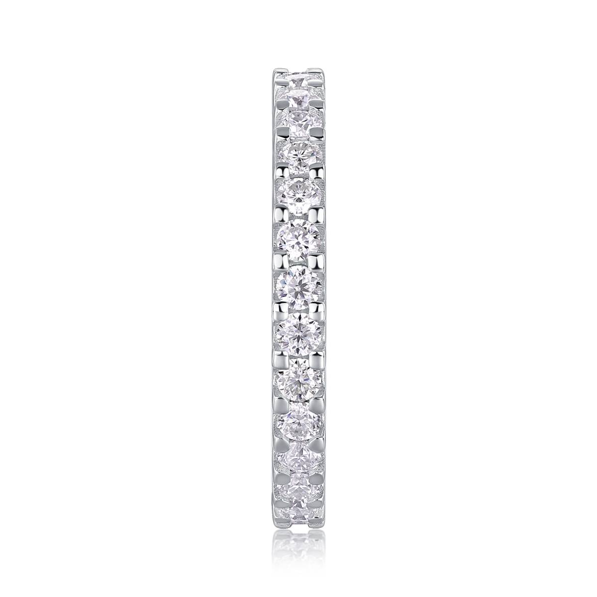 R13147款S925银镀18K白金女戒莫桑钻厘0.9CT