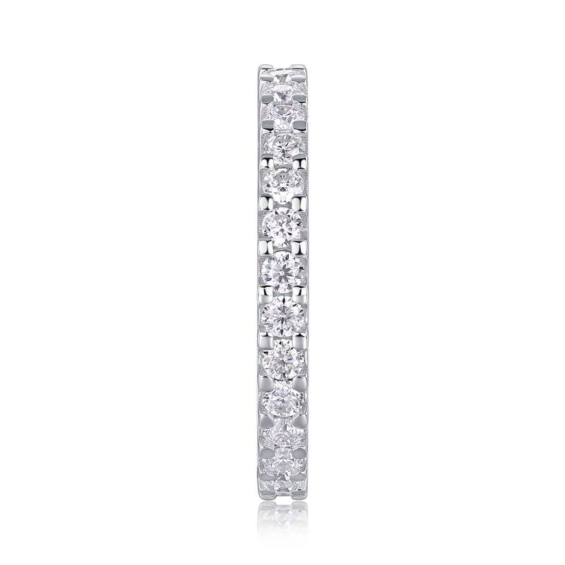 R13147款S925银镀18K白金女戒莫桑钻厘0.9CT