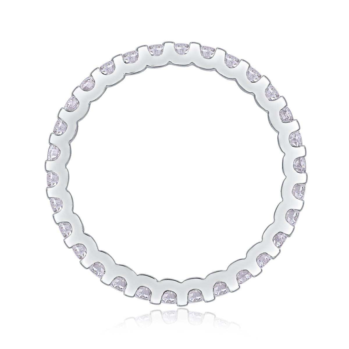 R13147款S925银镀18K白金女戒莫桑钻厘0.9CT