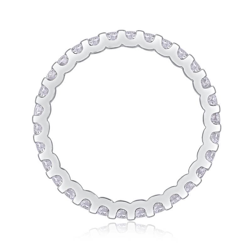 R13147款S925银镀18K白金女戒莫桑钻厘0.9CT