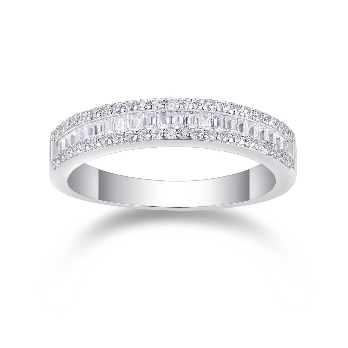R13129款S925银镀18K白金Women's RingMoissanite厘0.51ct