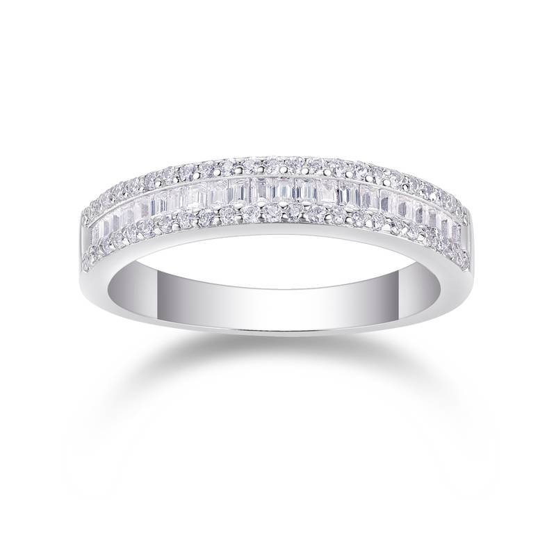 R13129款S925银镀18K白金Women's RingMoissanite厘0.51ct