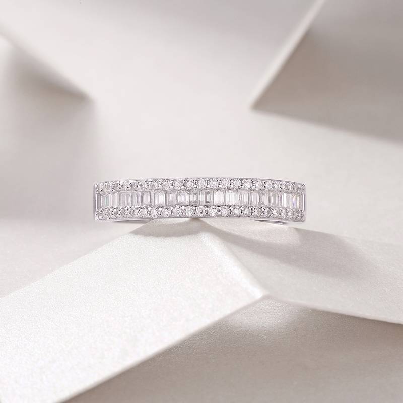 R13129款S925银镀18K白金Women's RingMoissanite厘0.51ct