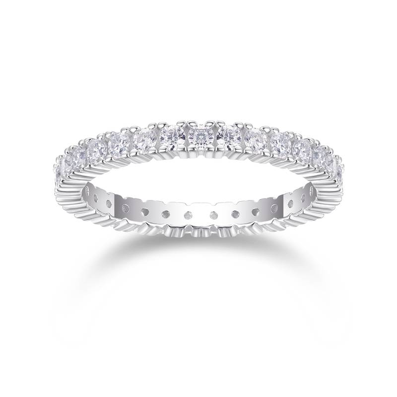 R13148款S925银镀18K白金Women's RingMoissanite厘0.9ct
