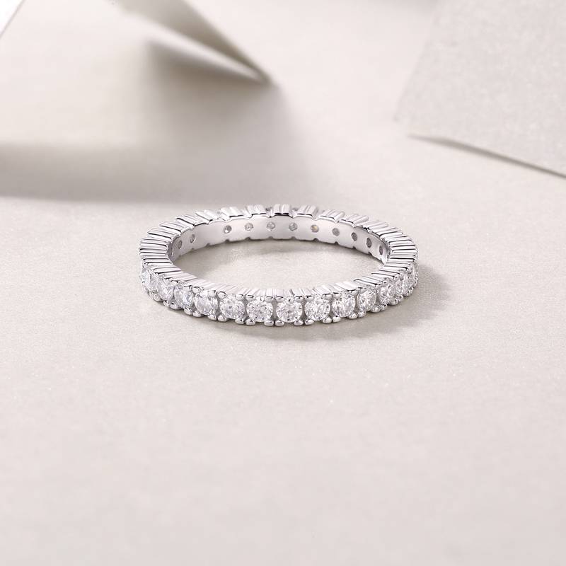 R13148款S925银镀18K白金Women's RingMoissanite厘0.9ct