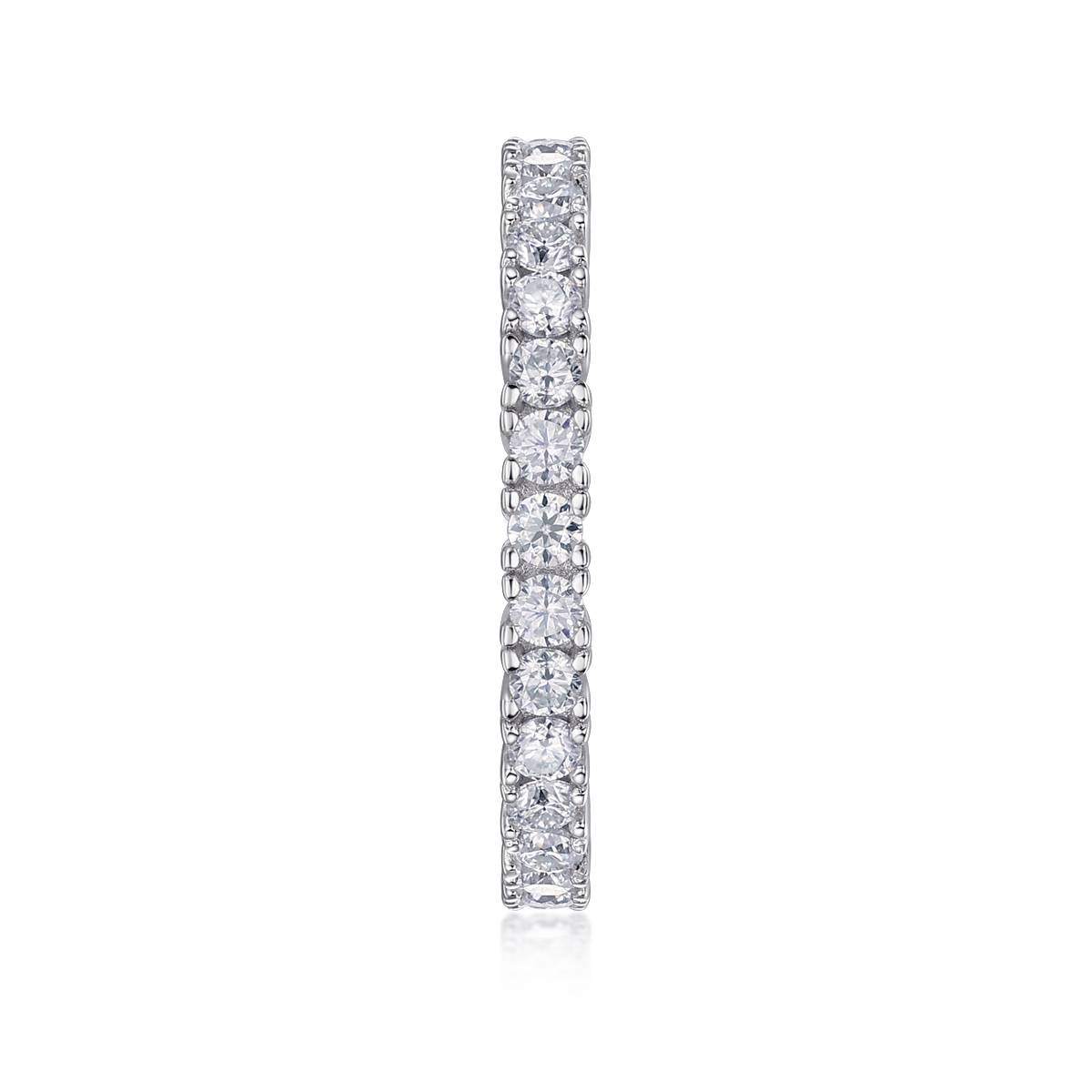 R13148款S925银镀18K白金女戒莫桑钻厘0.9CT