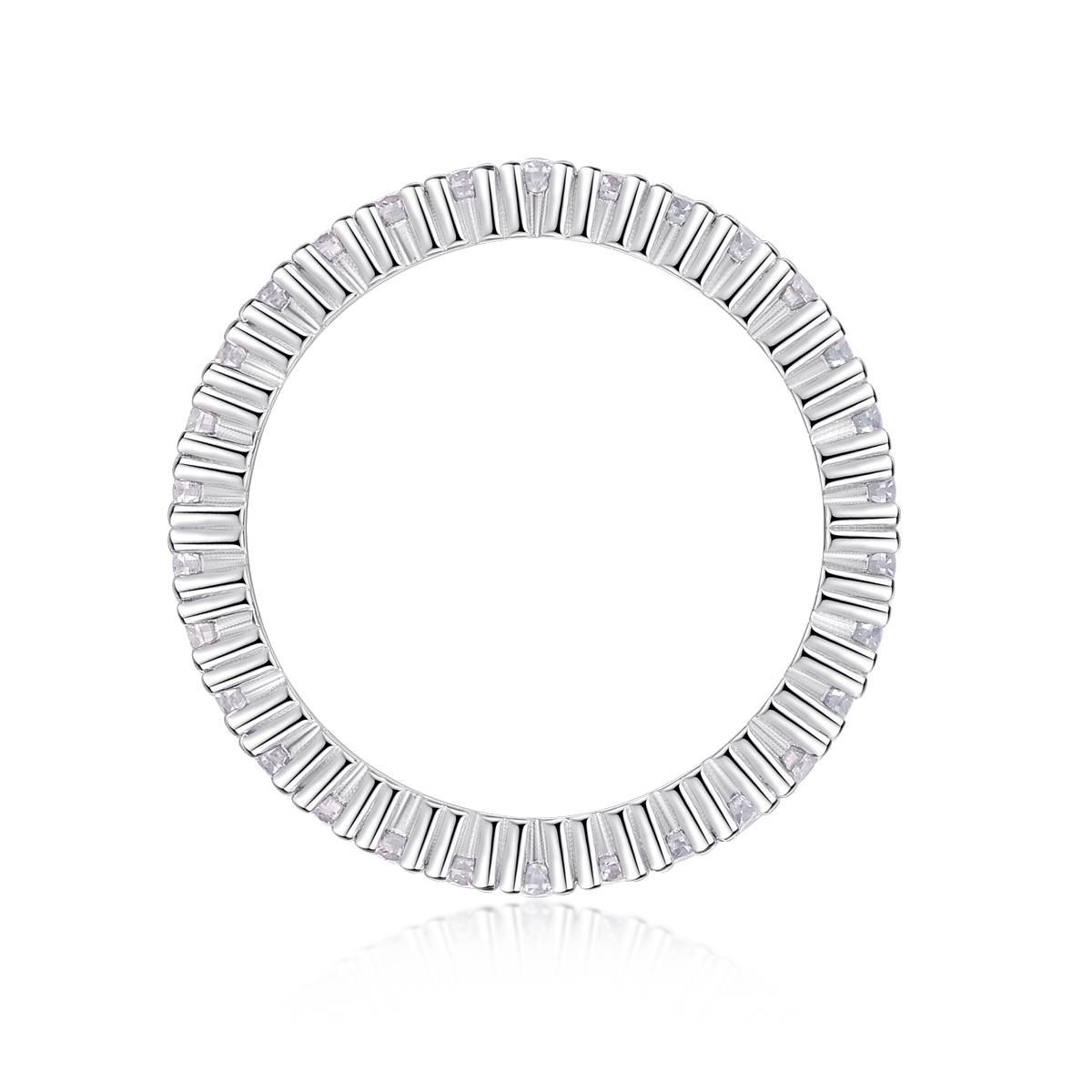 R13148款S925银镀18K白金女戒莫桑钻厘0.9CT