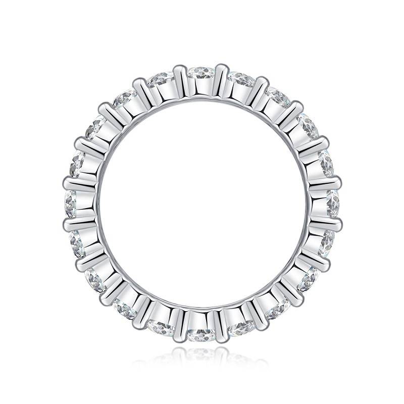R12845款S925银镀18K白金Women's RingMoissanite蛋形6.0ct