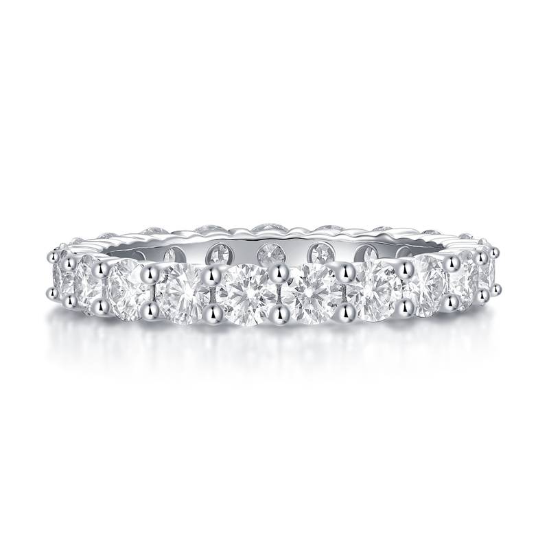 R12742款S925银镀18K白金Women's RingMoissanite厘石2.1ct