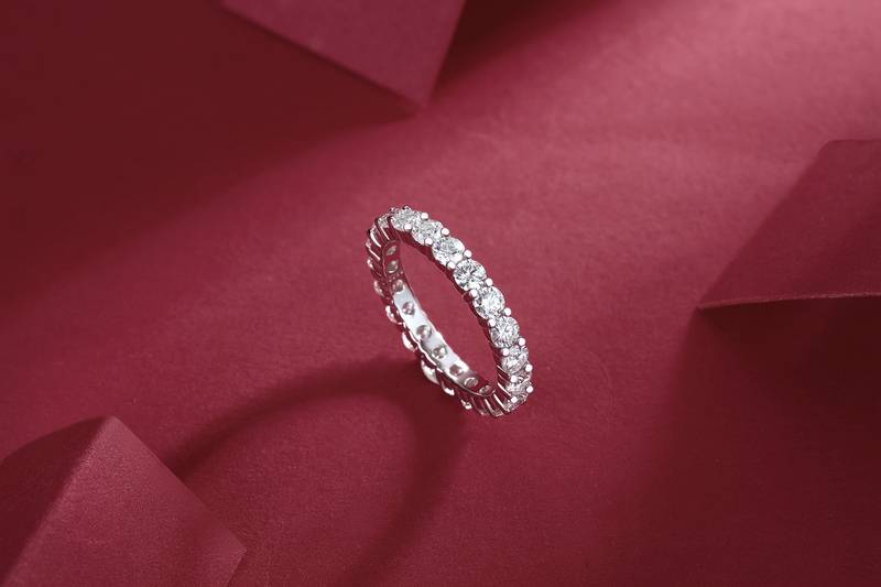 R12742款S925银镀18K白金Women's RingMoissanite厘石2.1ct