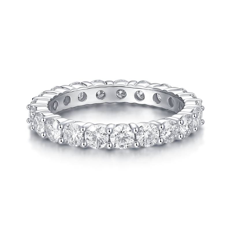 R12742款S925银镀18K白金Women's RingMoissanite厘石2.1ct