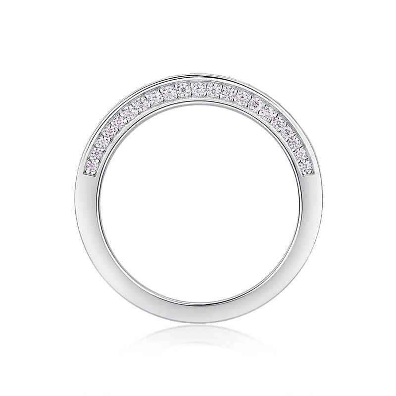 R13130款S925银镀18K白金Women's RingMoissanite厘石0.444ct