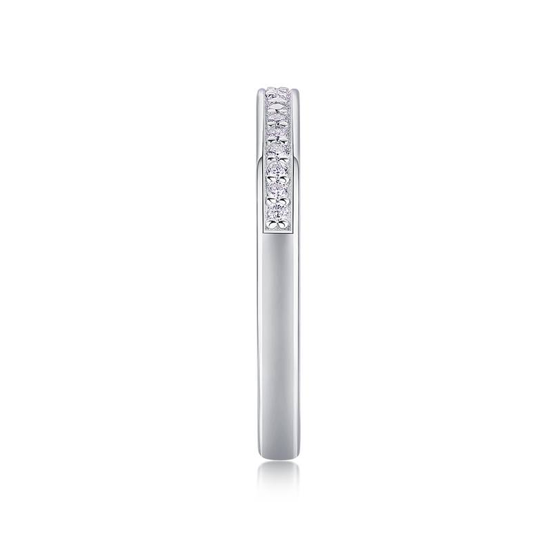 R13130款S925银镀18K白金Women's RingMoissanite厘石0.444ct