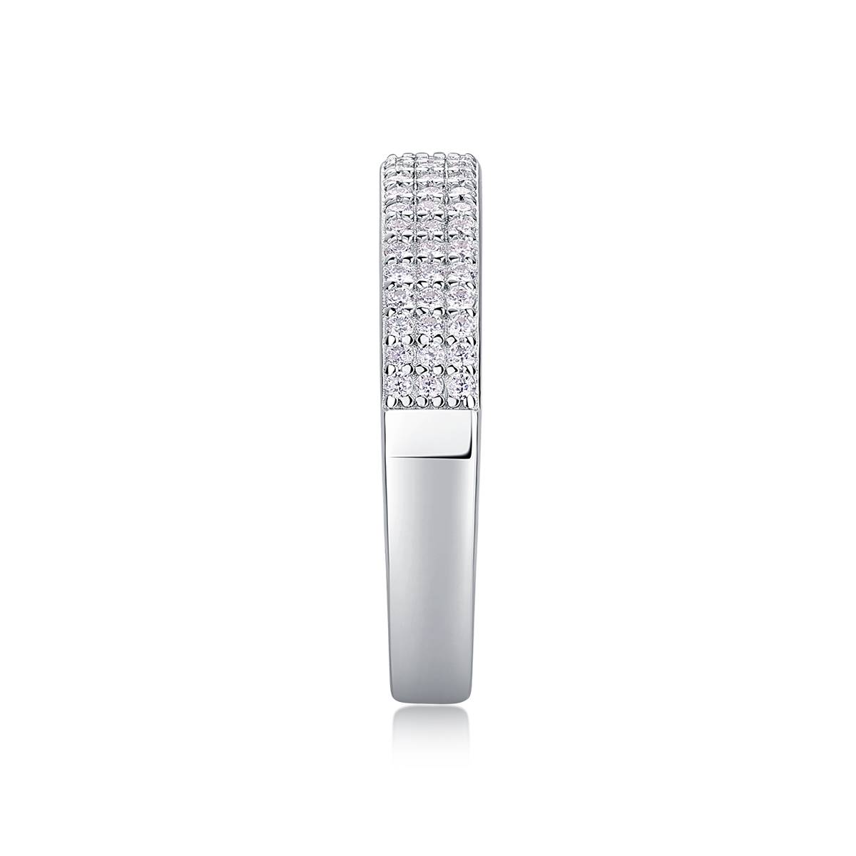 R13119款S925银镀18K白金女戒莫桑钻厘石0.345CT