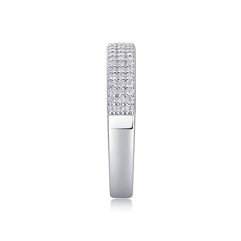 R13119款S925银镀18K白金Women's RingMoissanite厘石0.345ct