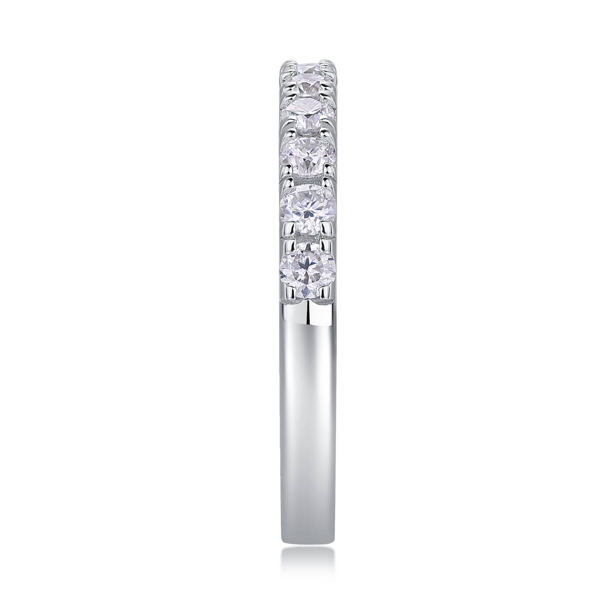 R13238款S925银镀18K白金Women's RingMoissanite厘石0.48ct