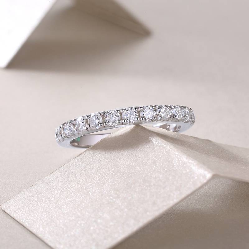 R13238款S925银镀18K白金Women's RingMoissanite厘石0.48ct