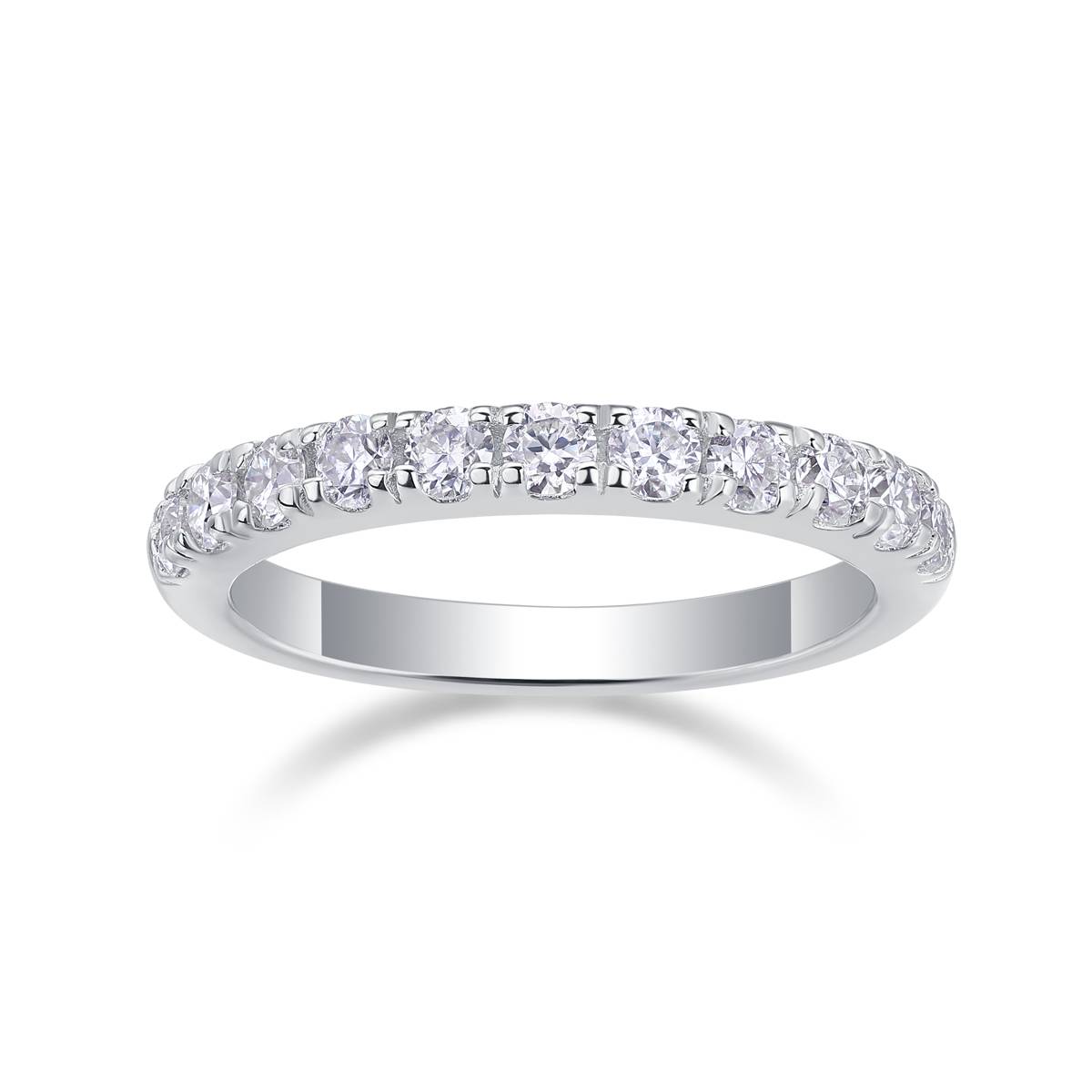 R13238款S925银镀18K白金Women's RingMoissanite厘石0.48ct