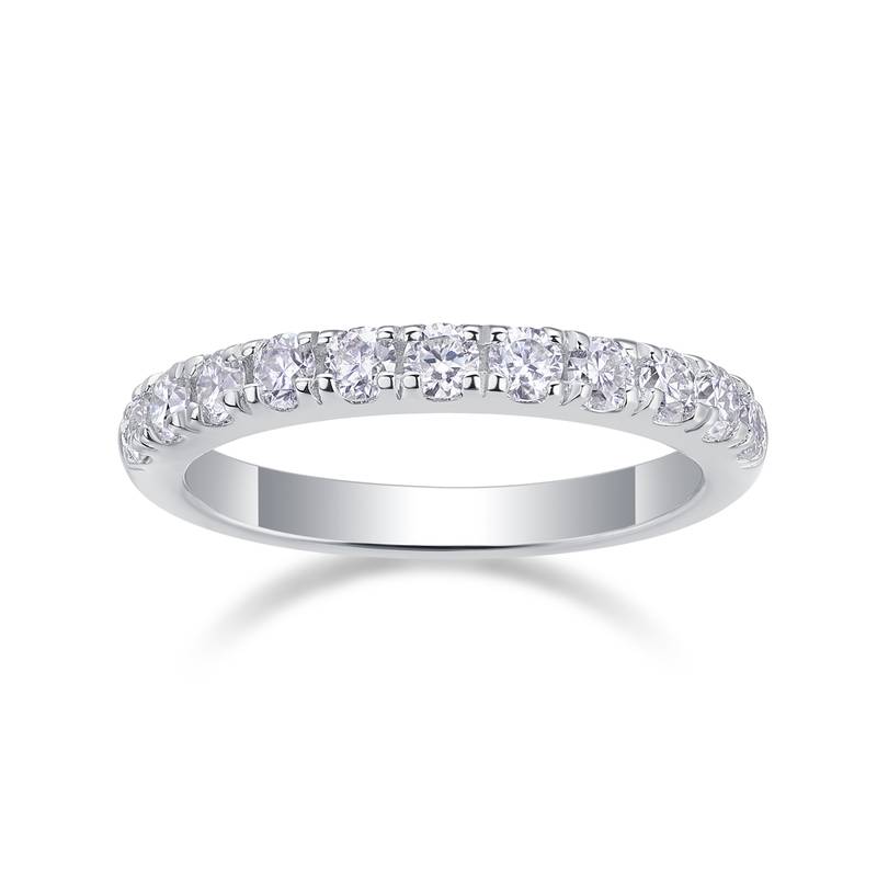 R13238款S925银镀18K白金Women's RingMoissanite厘石0.48ct