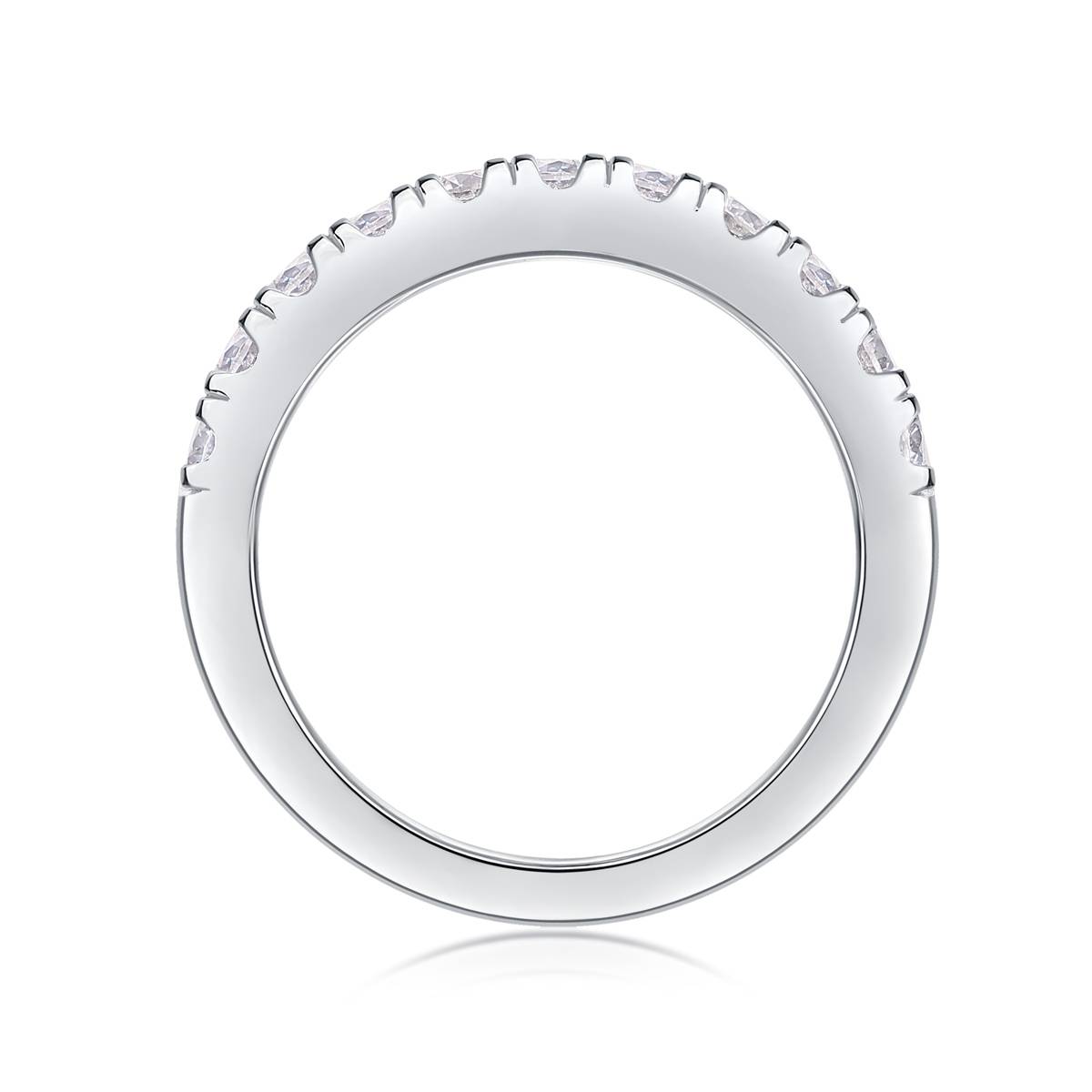 R13238款S925银镀18K白金Women's RingMoissanite厘石0.48ct