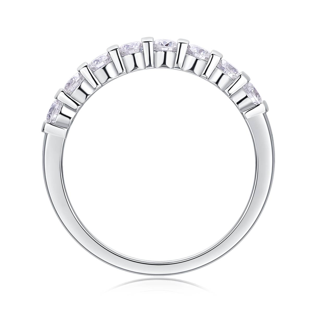 R13241款S925银镀18K白金女戒莫桑钻厘石0.48CT